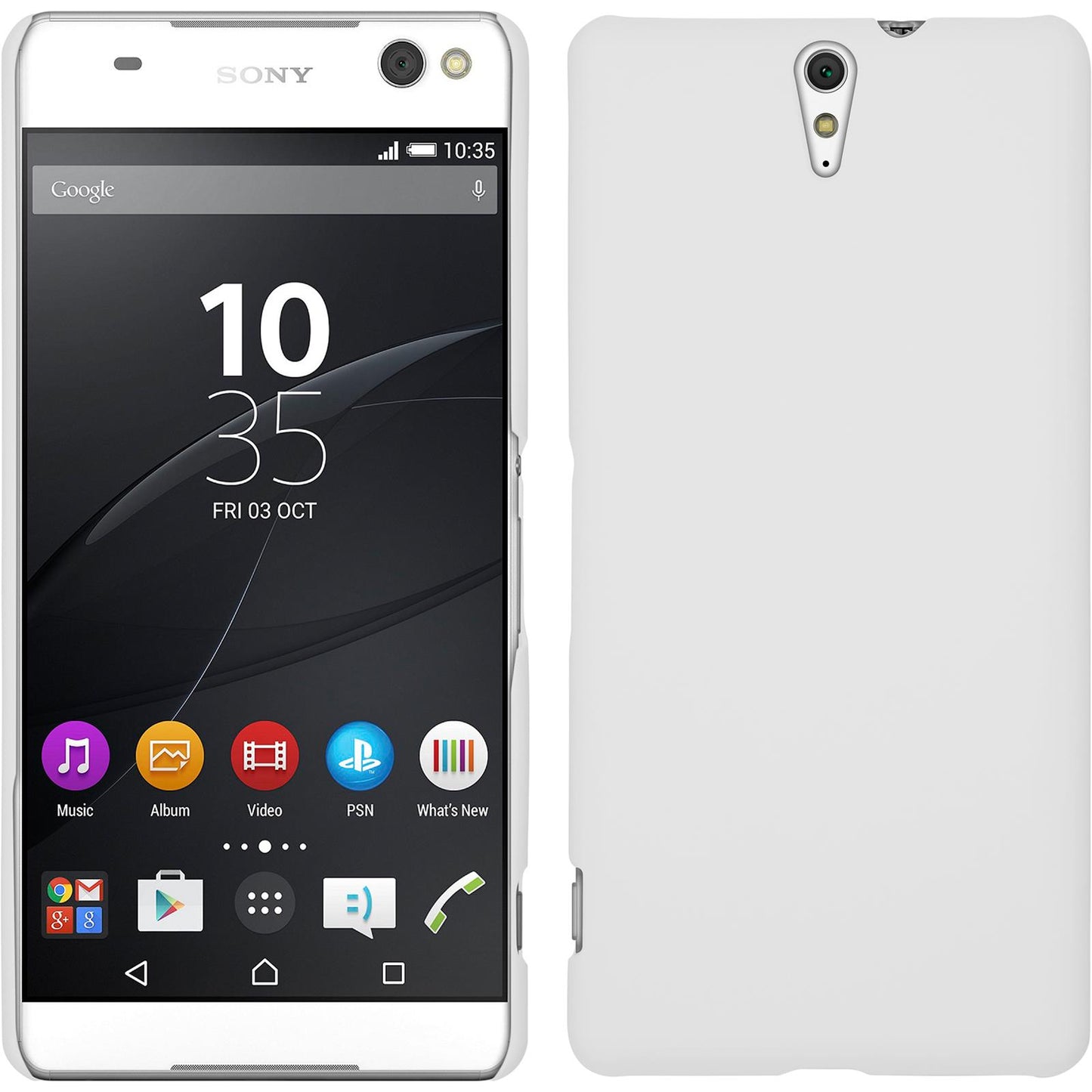 Hardcase für Sony Xperia C5 Ultra gummiert weifl