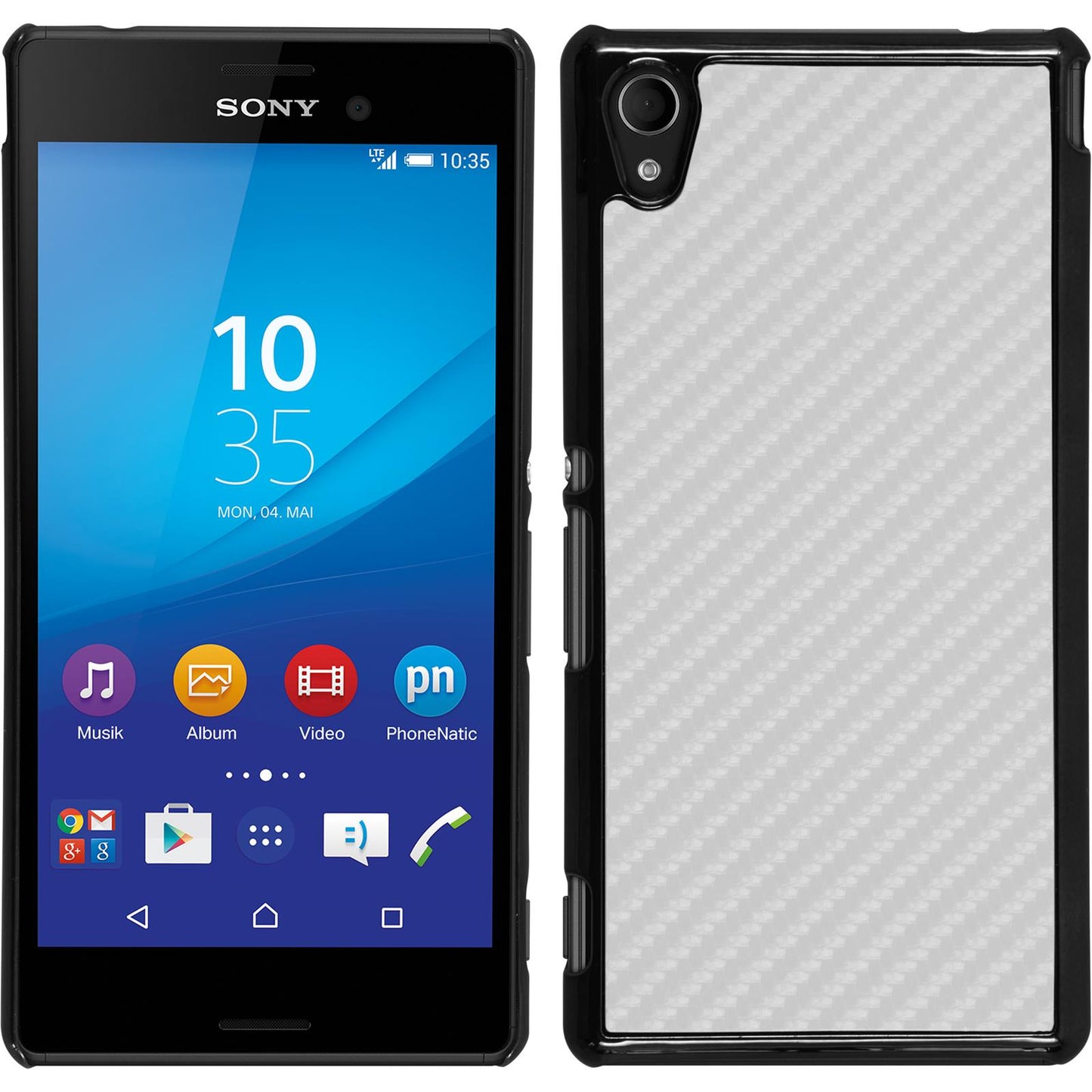 Hardcase für Sony Xperia M4 Aqua Carbonoptik weifl
