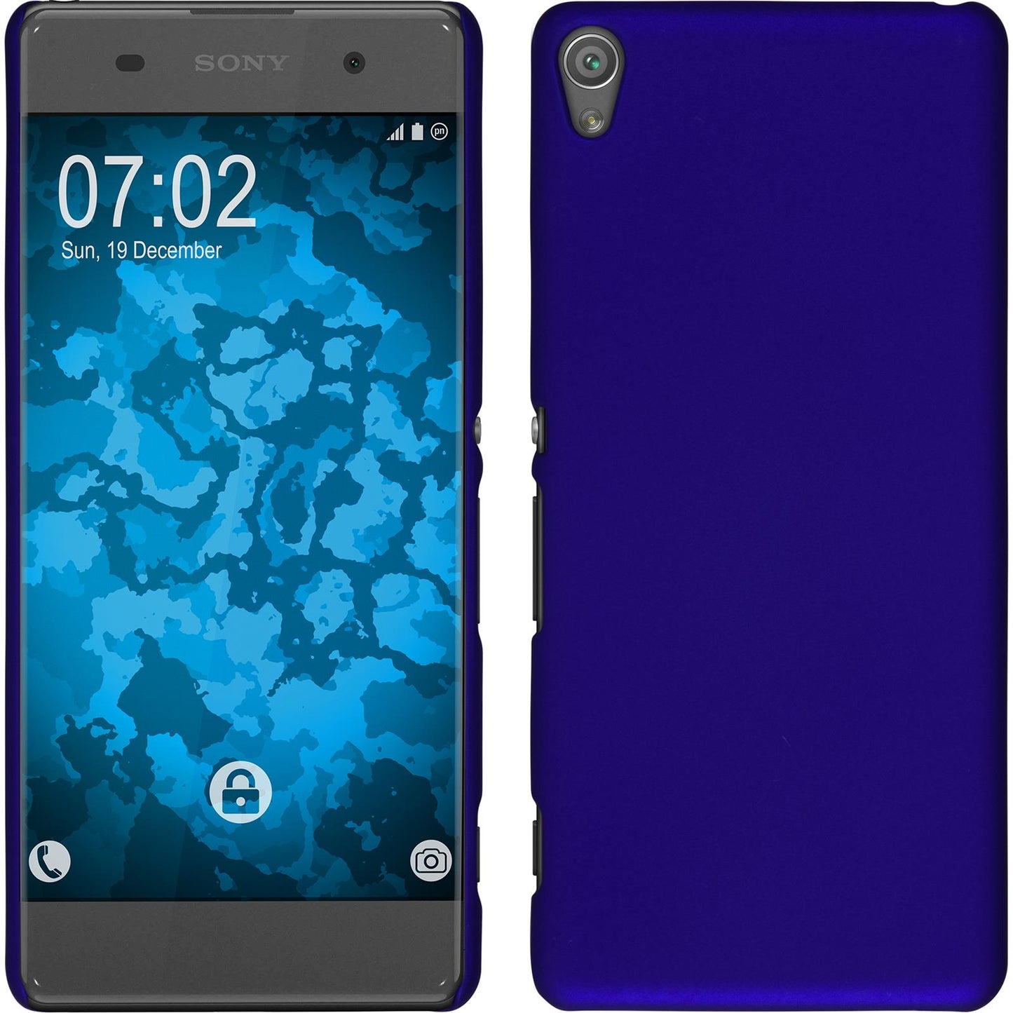 Hardcase für Sony Xperia XA gummiert blau