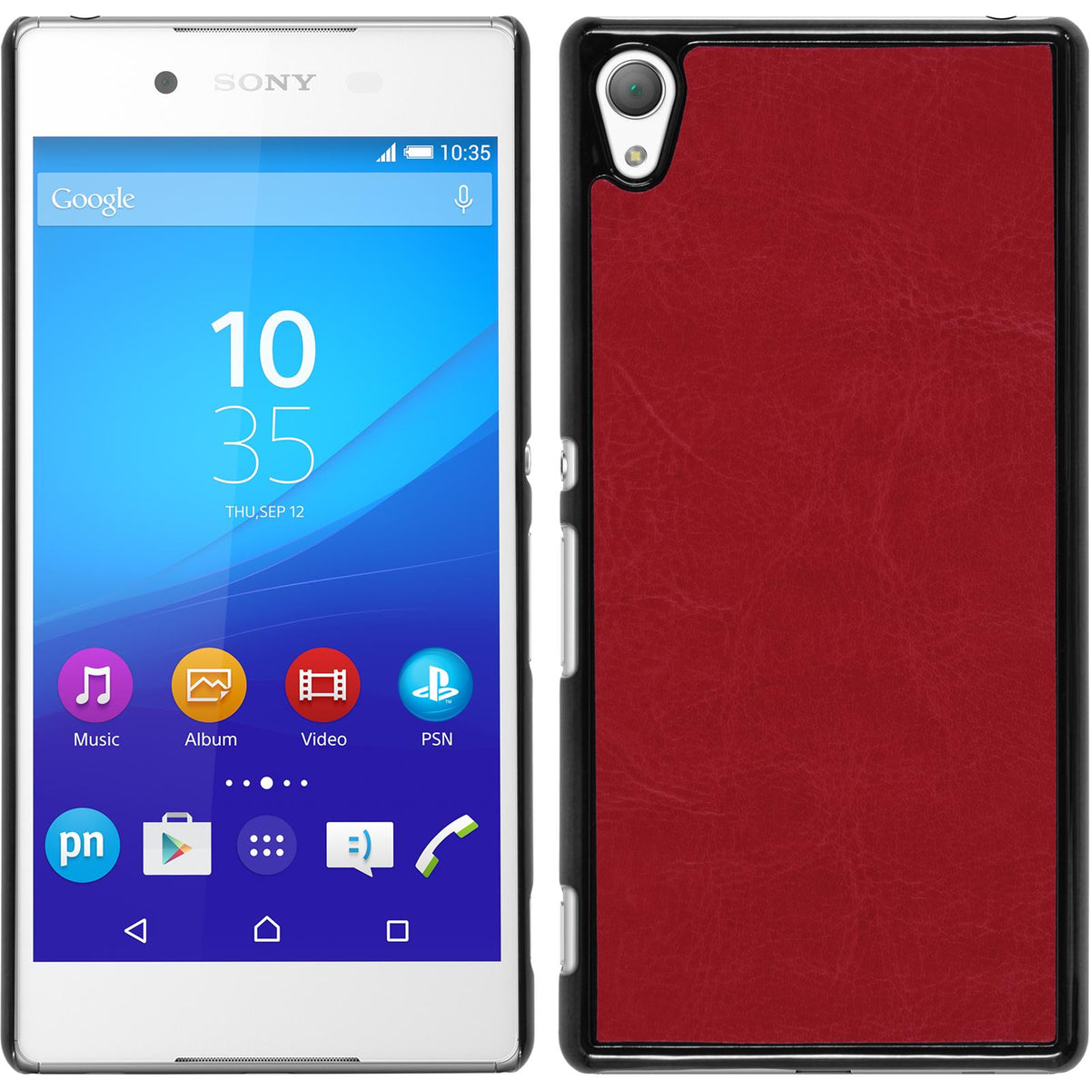 Hardcase für Sony Xperia Z3+ / Plus Lederoptik rot