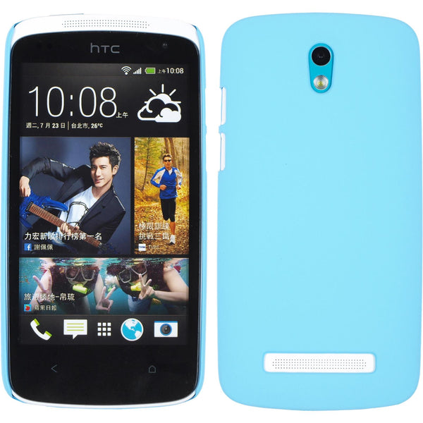 Hardcase für HTC Desire 500 gummiert hellblau