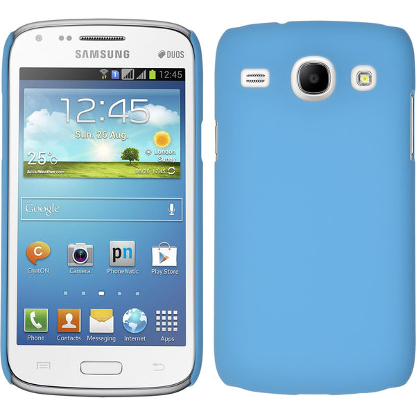 Hardcase für Samsung Galaxy Core gummiert hellblau