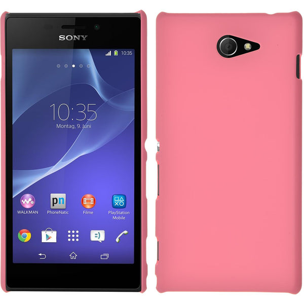 Hardcase für Sony Xperia M2 gummiert rosa