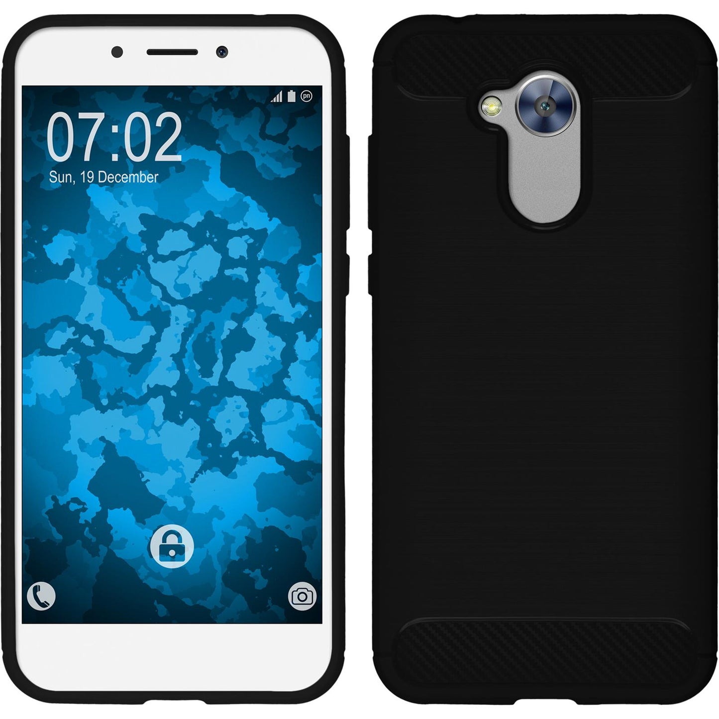 PhoneNatic Case kompatibel mit Huawei Honor 6a - schwarz Silikon Hülle Ultimate Cover