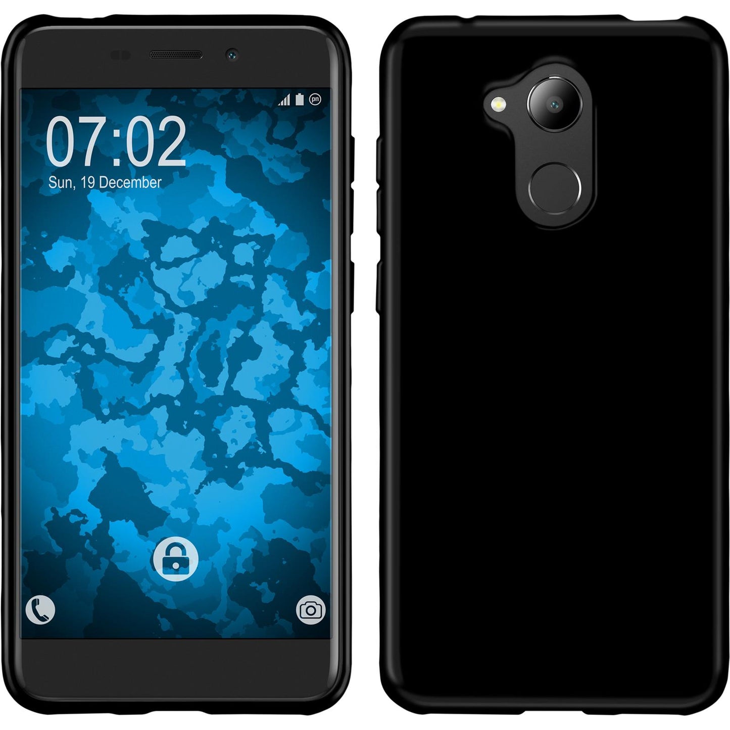 PhoneNatic Case kompatibel mit Huawei Honor 6C Pro - schwarz Silikon Hülle Cover