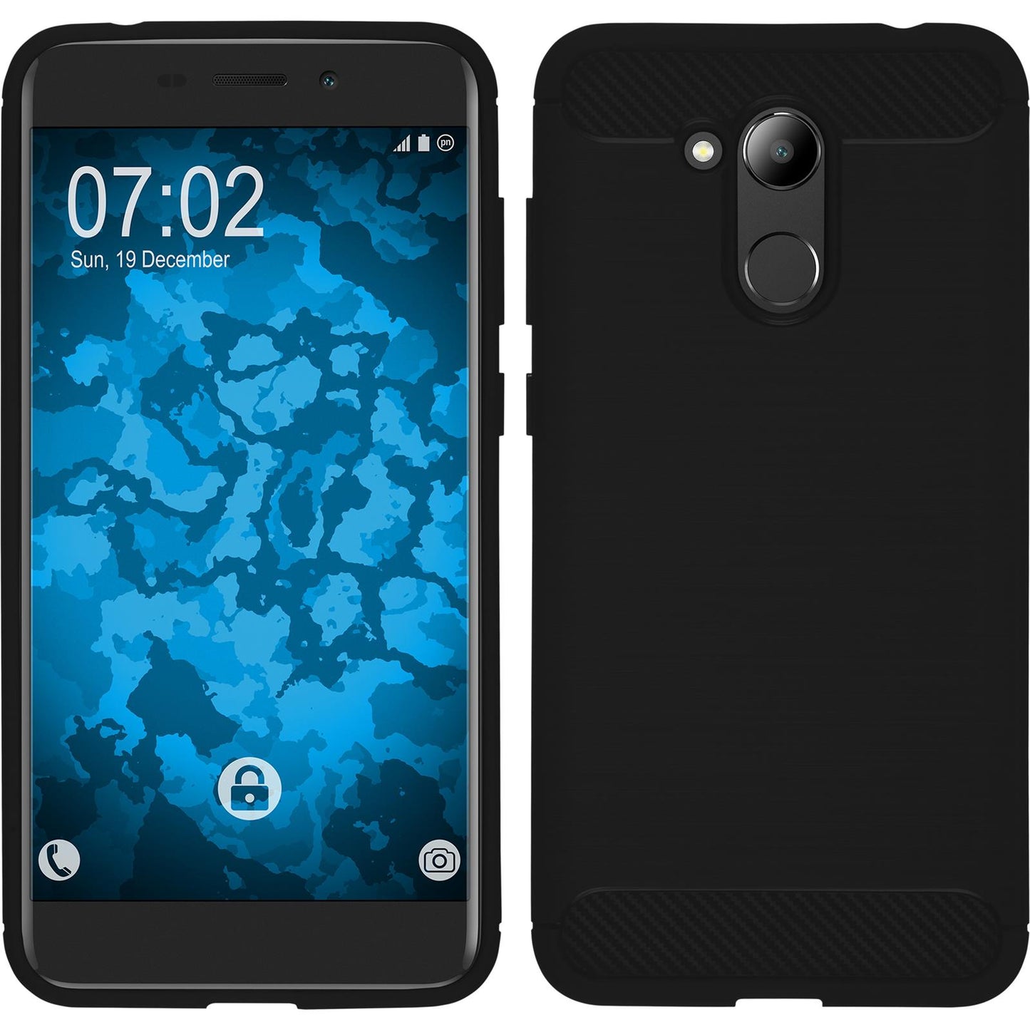 PhoneNatic Case kompatibel mit Huawei Honor 6C Pro - schwarz Silikon Hülle Ultimate Cover