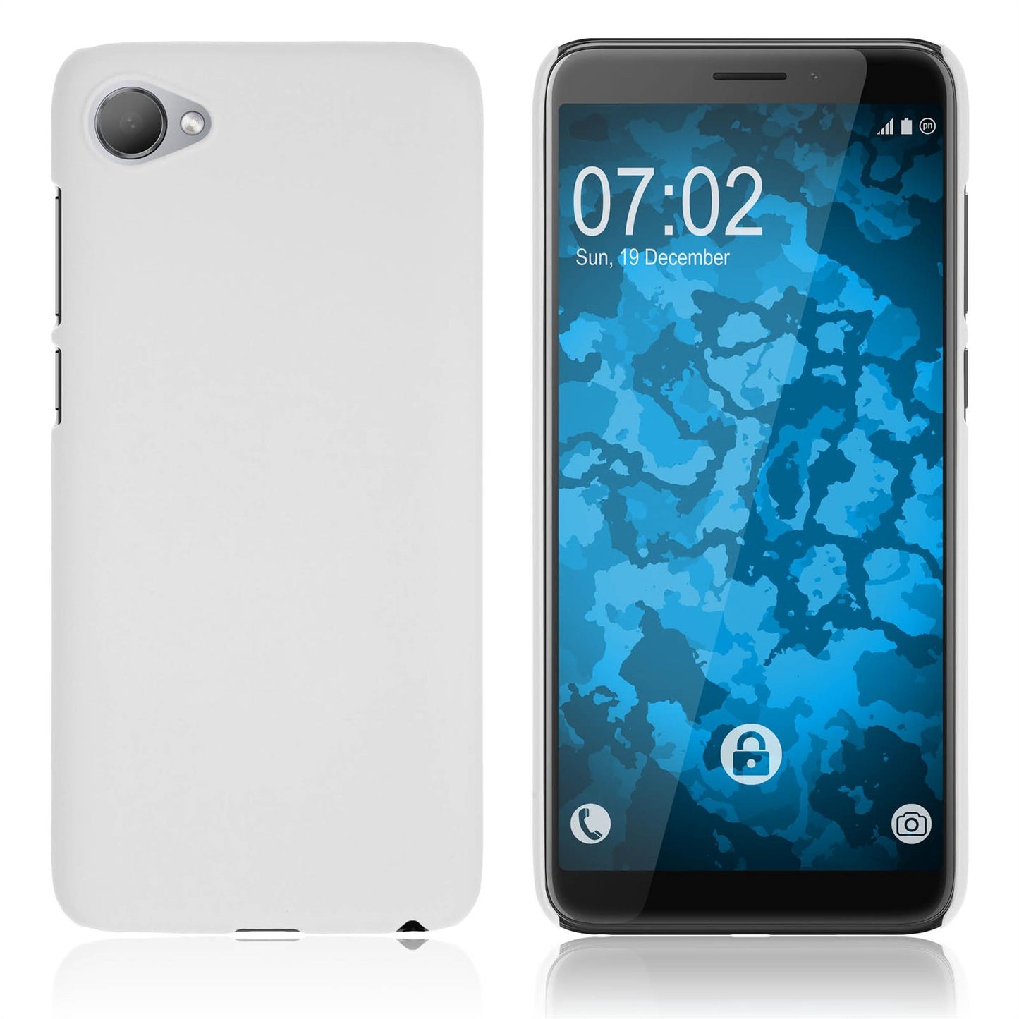Hardcase für HTC Desire 12 gummiert weifl