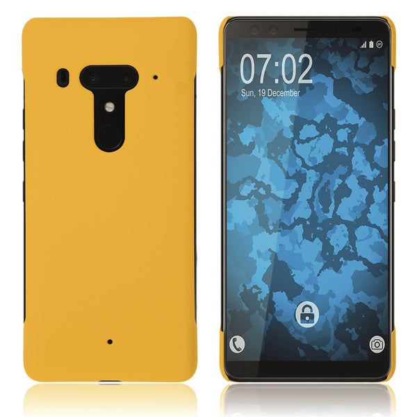 Hardcase für HTC U12+ gummiert gelb