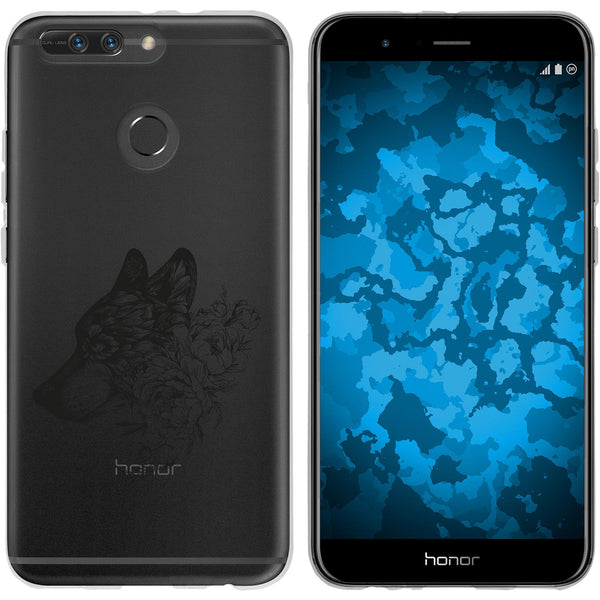 Honor 8 Pro Silikon-Hülle Floral Wolf M3-1 Case