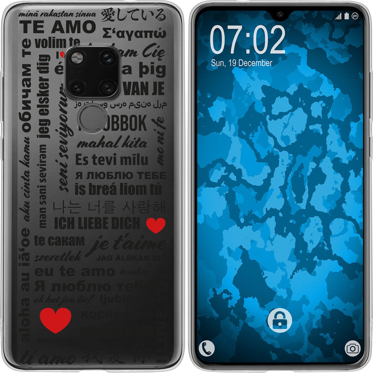 Mate 20 Silikon-Hülle in Love Wörter M4 Case