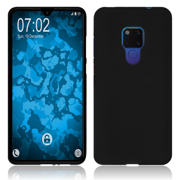 PhoneNatic Case kompatibel mit Huawei Mate 20 - schwarz Silikon Hülle matt Cover