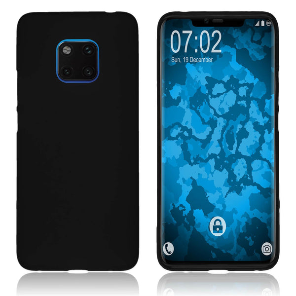 PhoneNatic Case kompatibel mit Huawei Mate 20 Pro - schwarz Silikon Hülle matt Cover