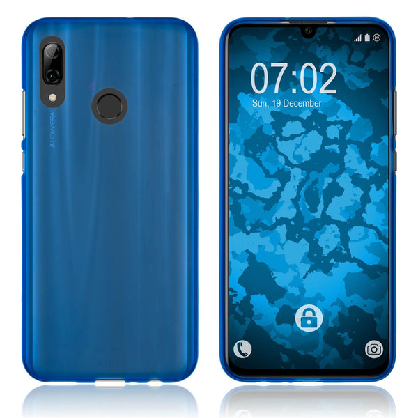 PhoneNatic Case kompatibel mit Huawei P Smart 2019 - blau Silikon Hülle matt