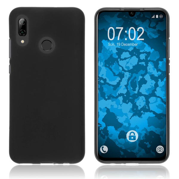 PhoneNatic Case kompatibel mit Huawei P Smart 2019 - schwarz Silikon Hülle matt