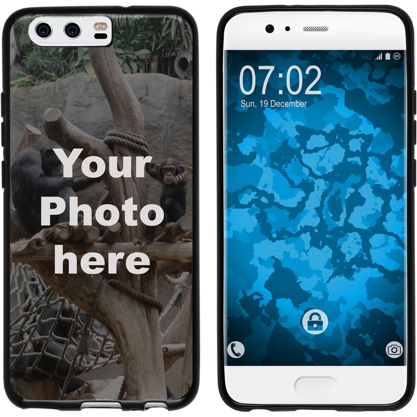 P10 Plus Personalisierte Handyhülle schwarz zum selbst ges