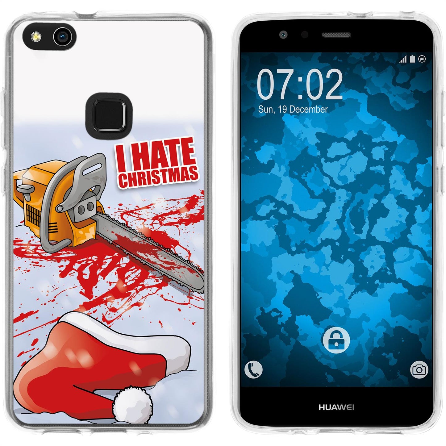 P10 Lite Silikon-Hülle X Mas Weihnachten Hate X-Mas M8 Case