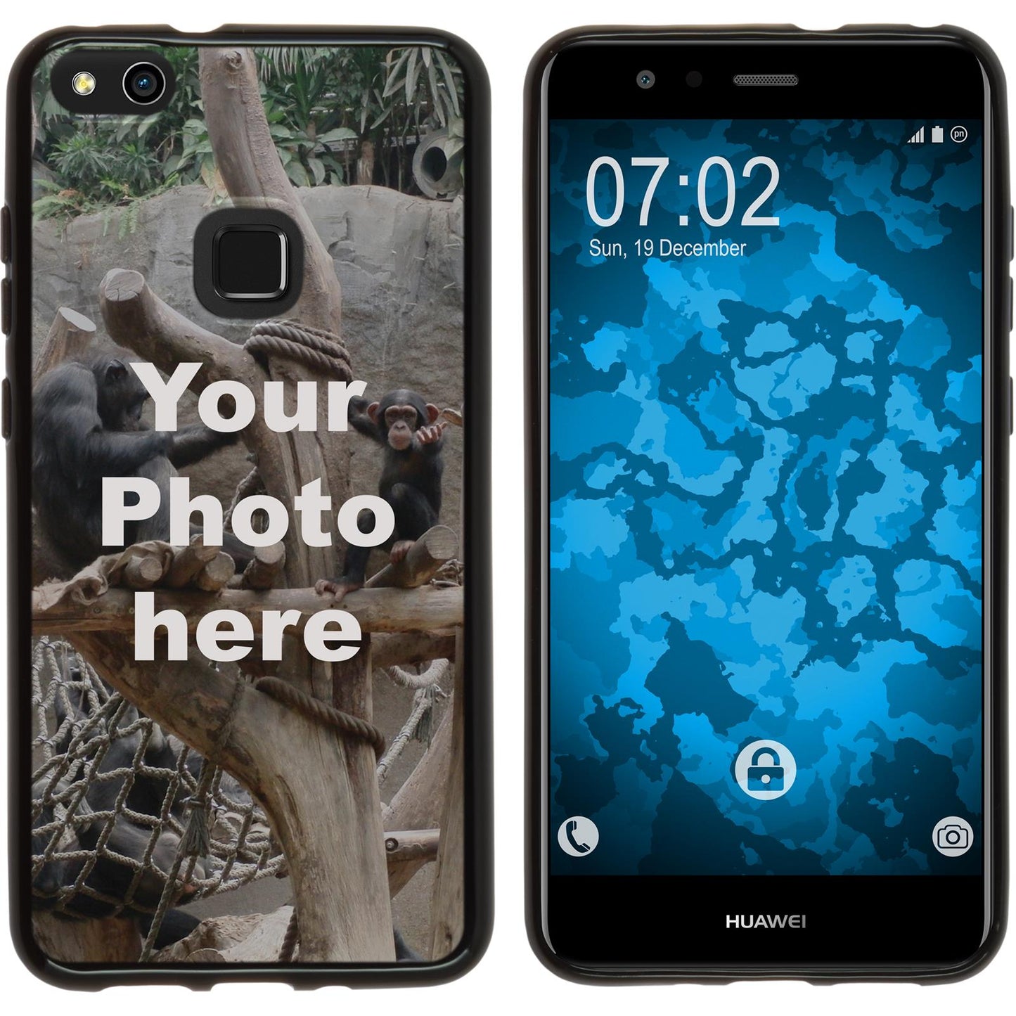 P10 Lite Personalisierte Handyhülle schwarz zum selbst ges