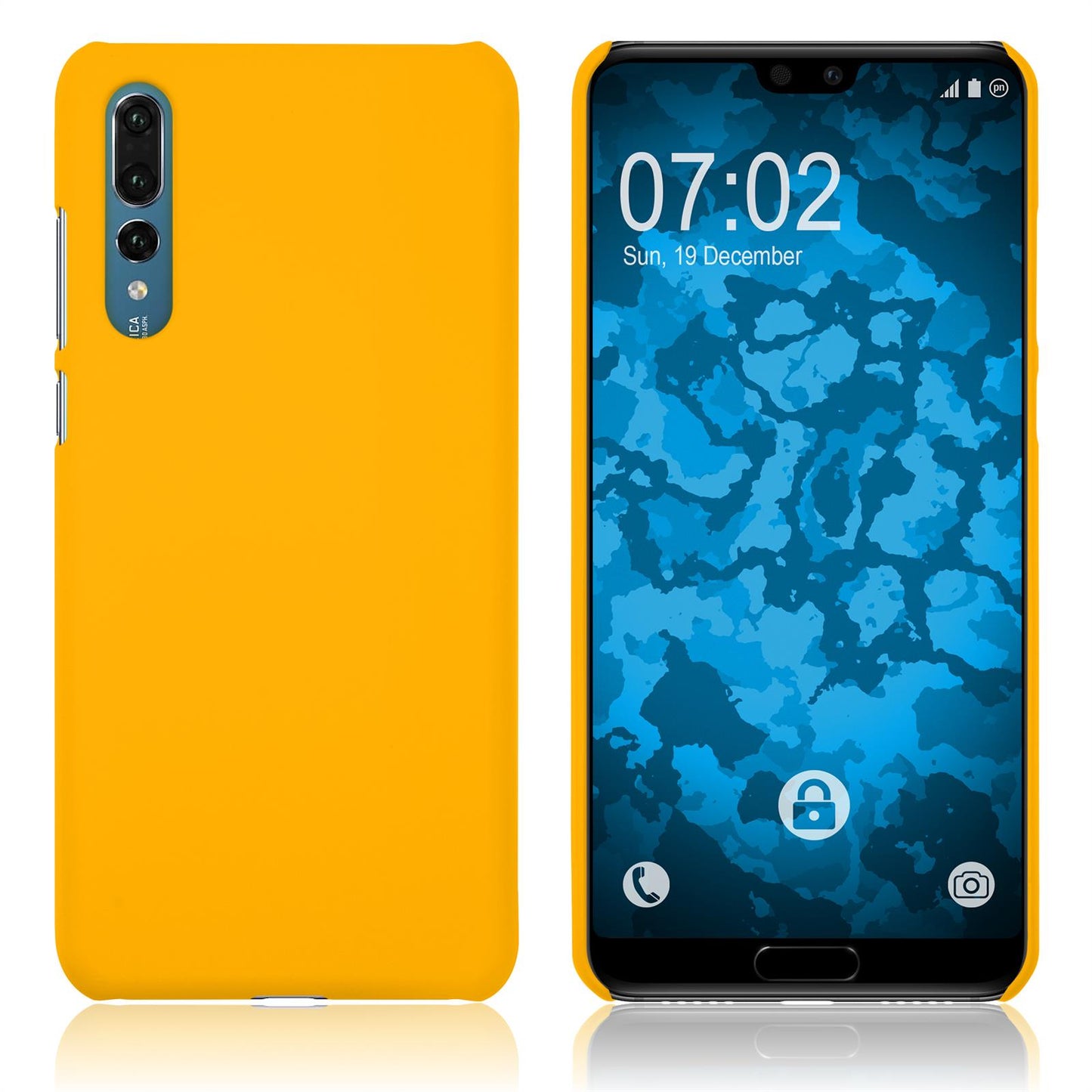 Hardcase für Huawei P20 Pro gummiert gelb