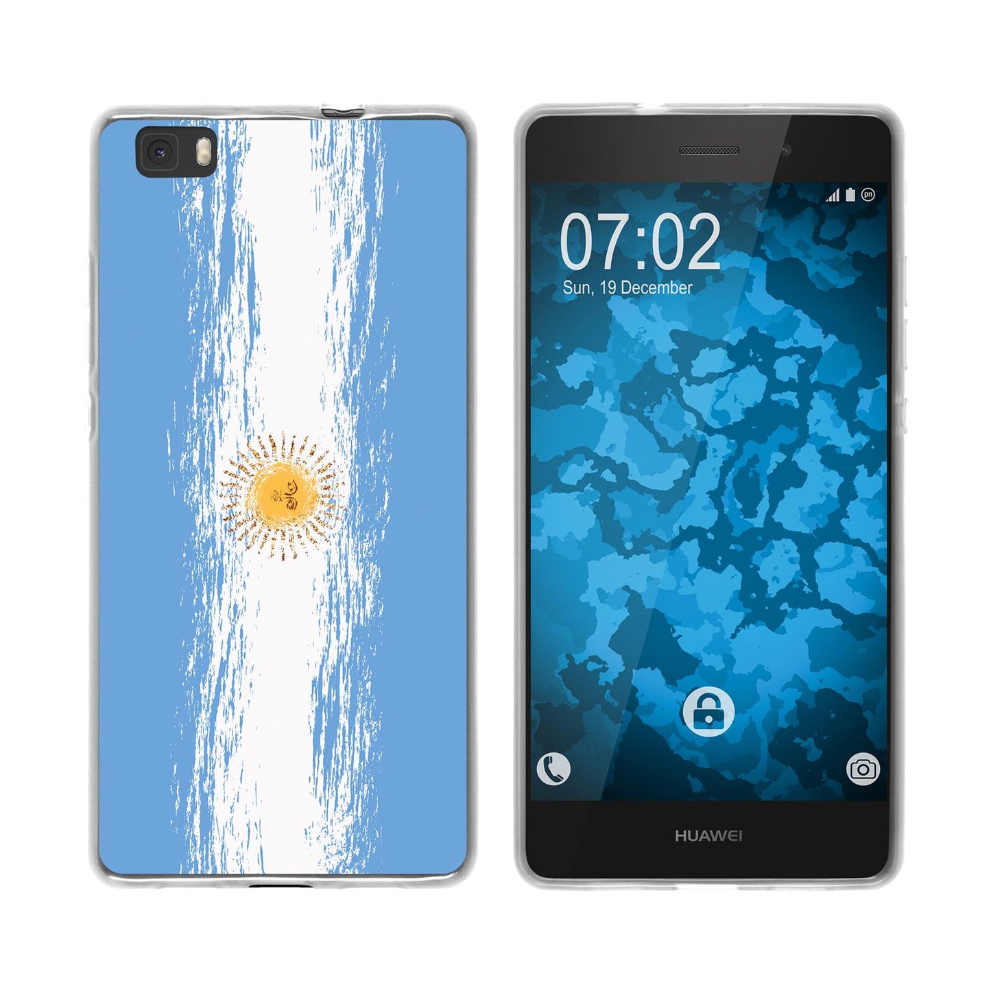 P8 Lite 2015 (1.Gen.) Silikon-Hülle WM Argentinien M1 Case