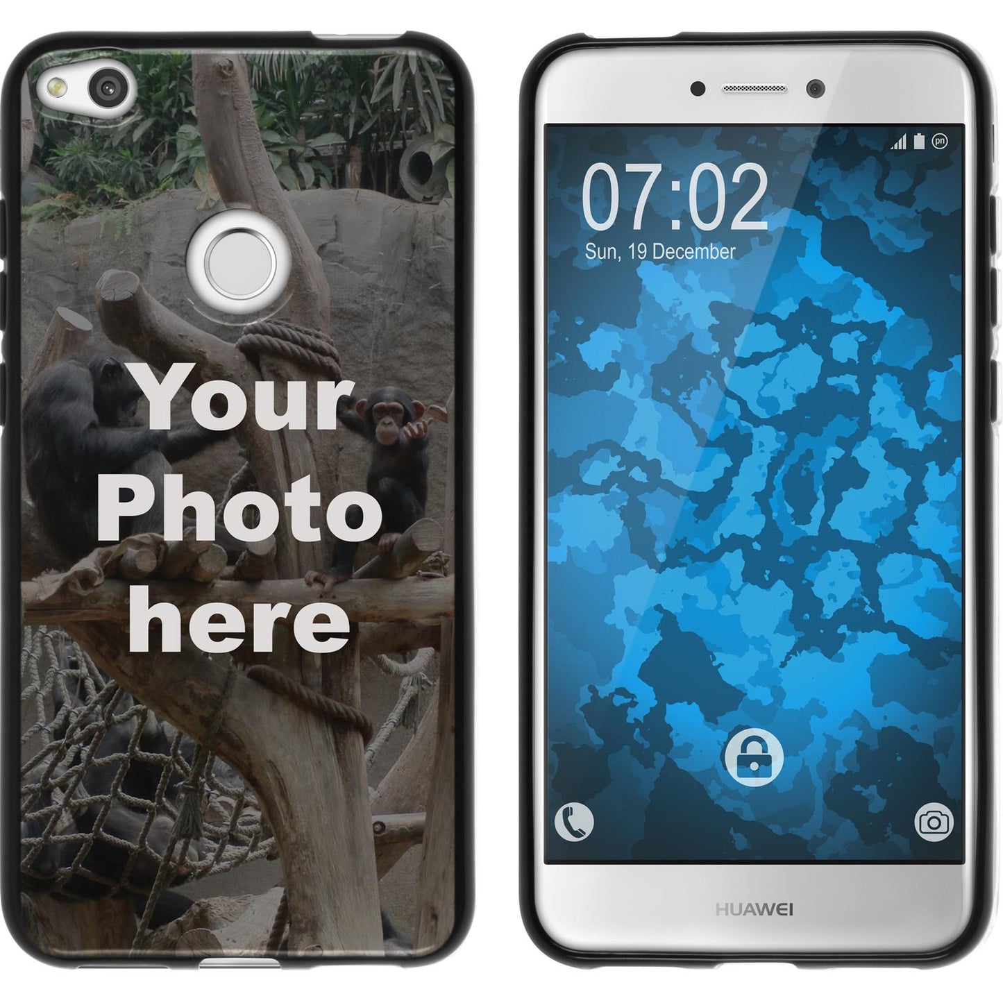 P8 Lite 2017 Personalisierte Handyhülle schwarz zum selbst