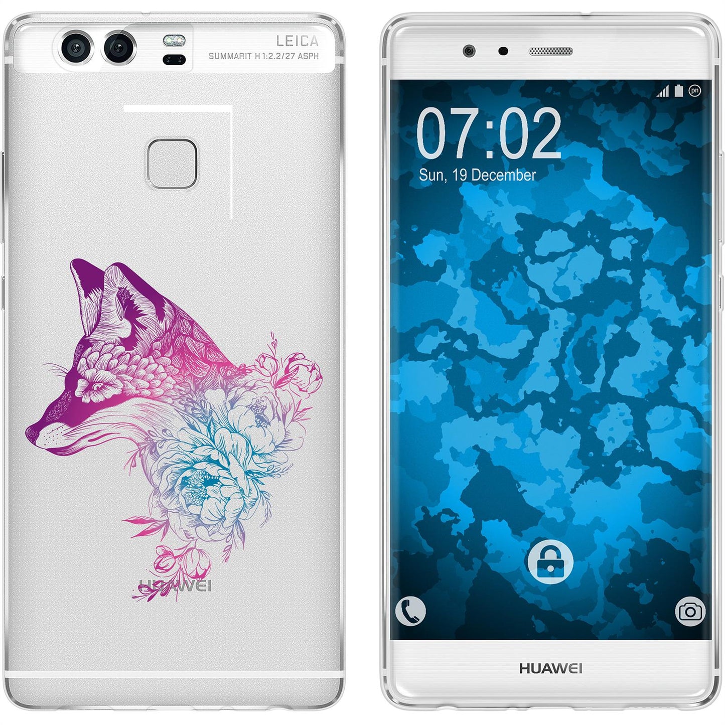 P9 Silikon-Hülle Floral Fuchs M1-6 Case
