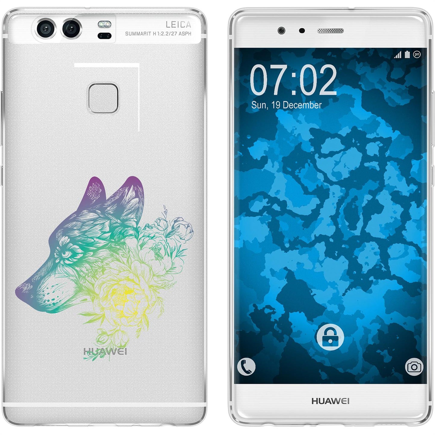 P9 Silikon-Hülle Floral Wolf M3-4 Case