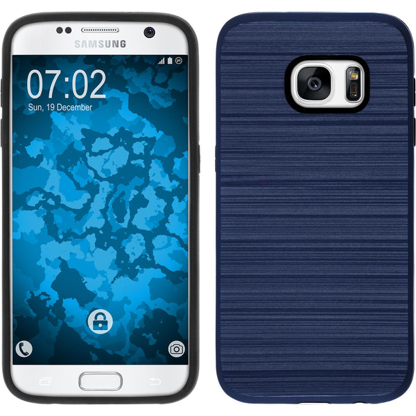 Hybridhülle für Samsung Galaxy S7 brushed Case dunkelblau
