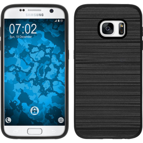Hybridhülle für Samsung Galaxy S7 brushed Case schwarz