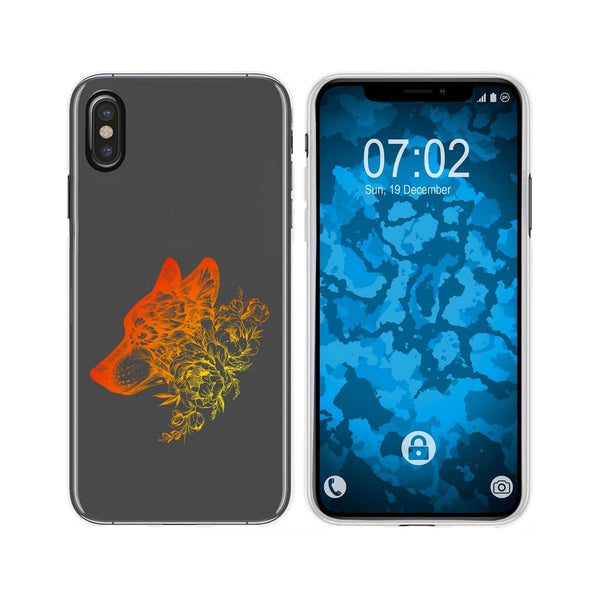 iPhone Xs Max Silikon-Hülle Floral Wolf M3-2 Case