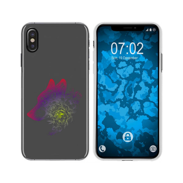 iPhone Xs Max Silikon-Hülle Floral Wolf M3-5 Case