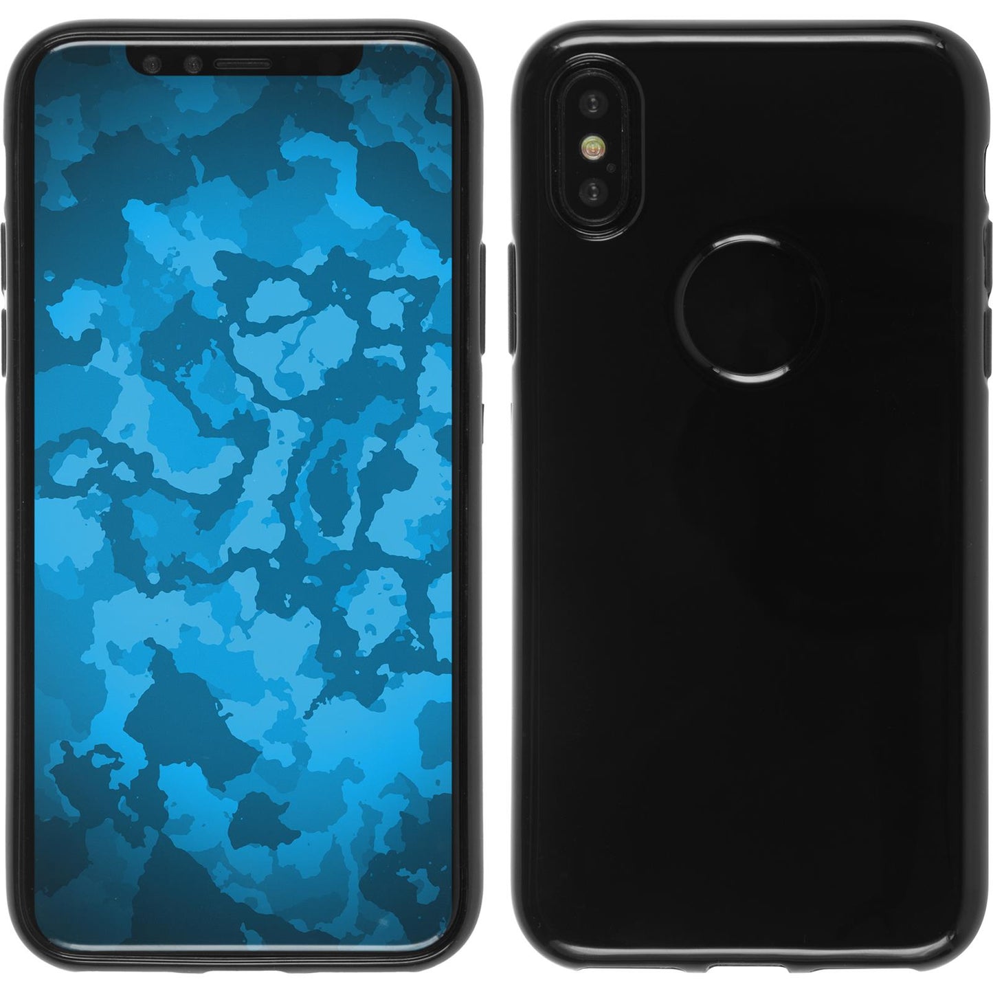 PhoneNatic Case kompatibel mit Apple iPhone X / XS - schwarz Silikon Hülle Cover