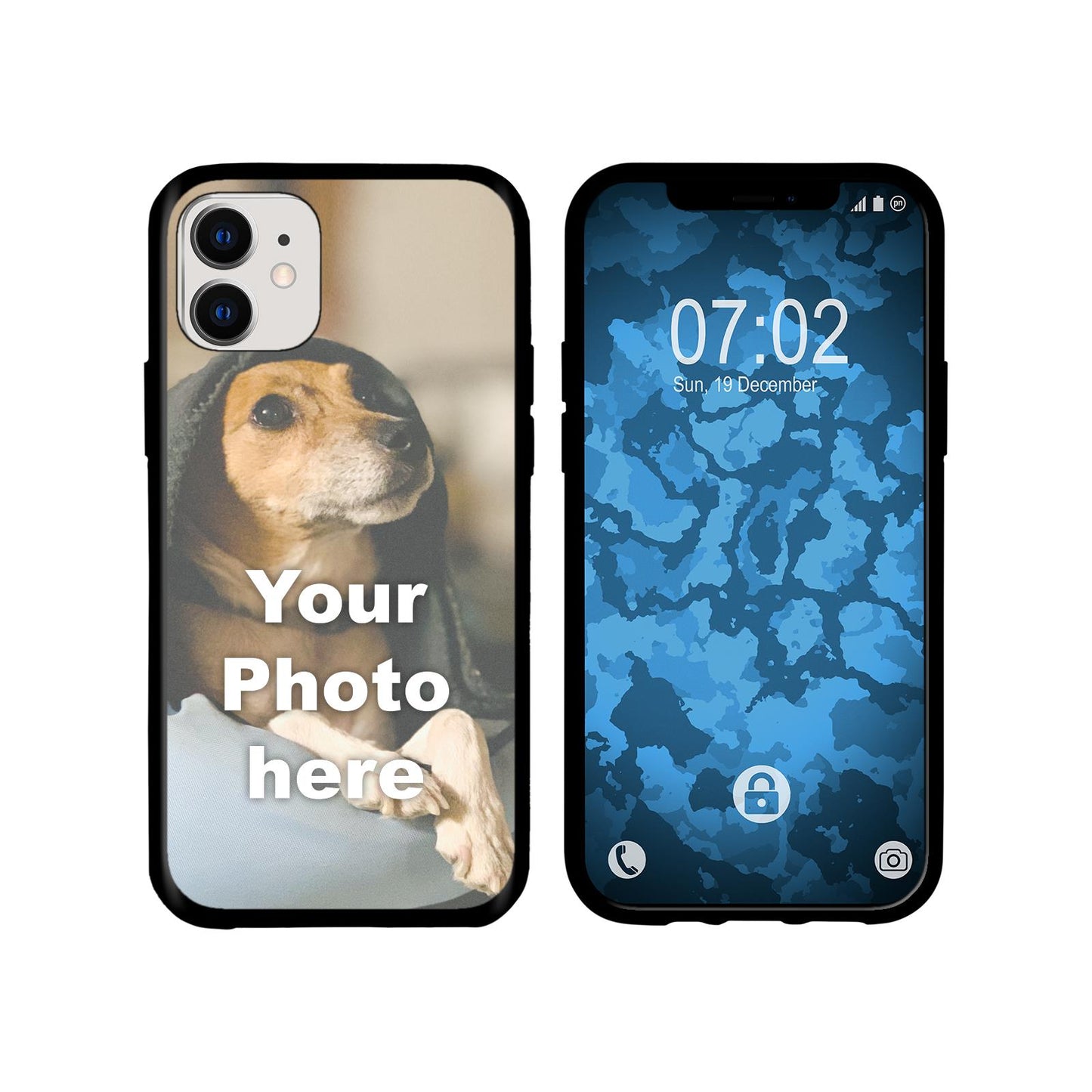 iPhone 12 Mini Personalisierte Handyhülle schwarz zum selb