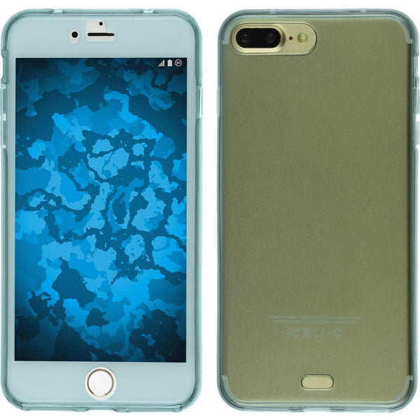 PhoneNatic Case kompatibel mit Apple iPhone 8 Plus - hellblau Silikon Hülle 360∞ Fullbody Cover