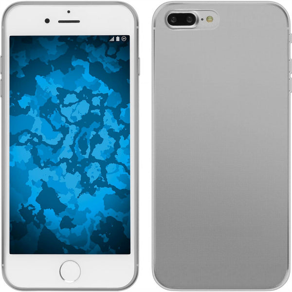 PhoneNatic Case kompatibel mit Apple iPhone 8 Plus - clear Silikon Hülle Slimcase + 2 Schutzfolien