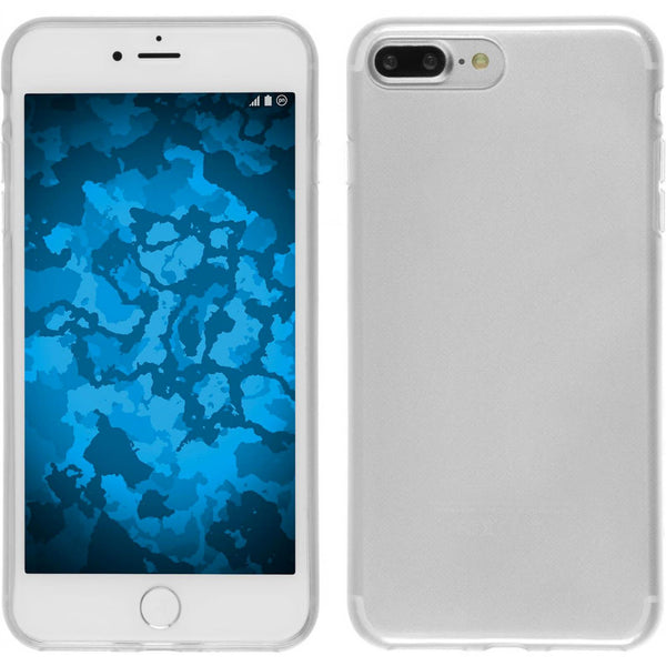 PhoneNatic Case kompatibel mit Apple iPhone 8 Plus - Crystal Clear Silikon Hülle transparent + 2 Schutzfolien