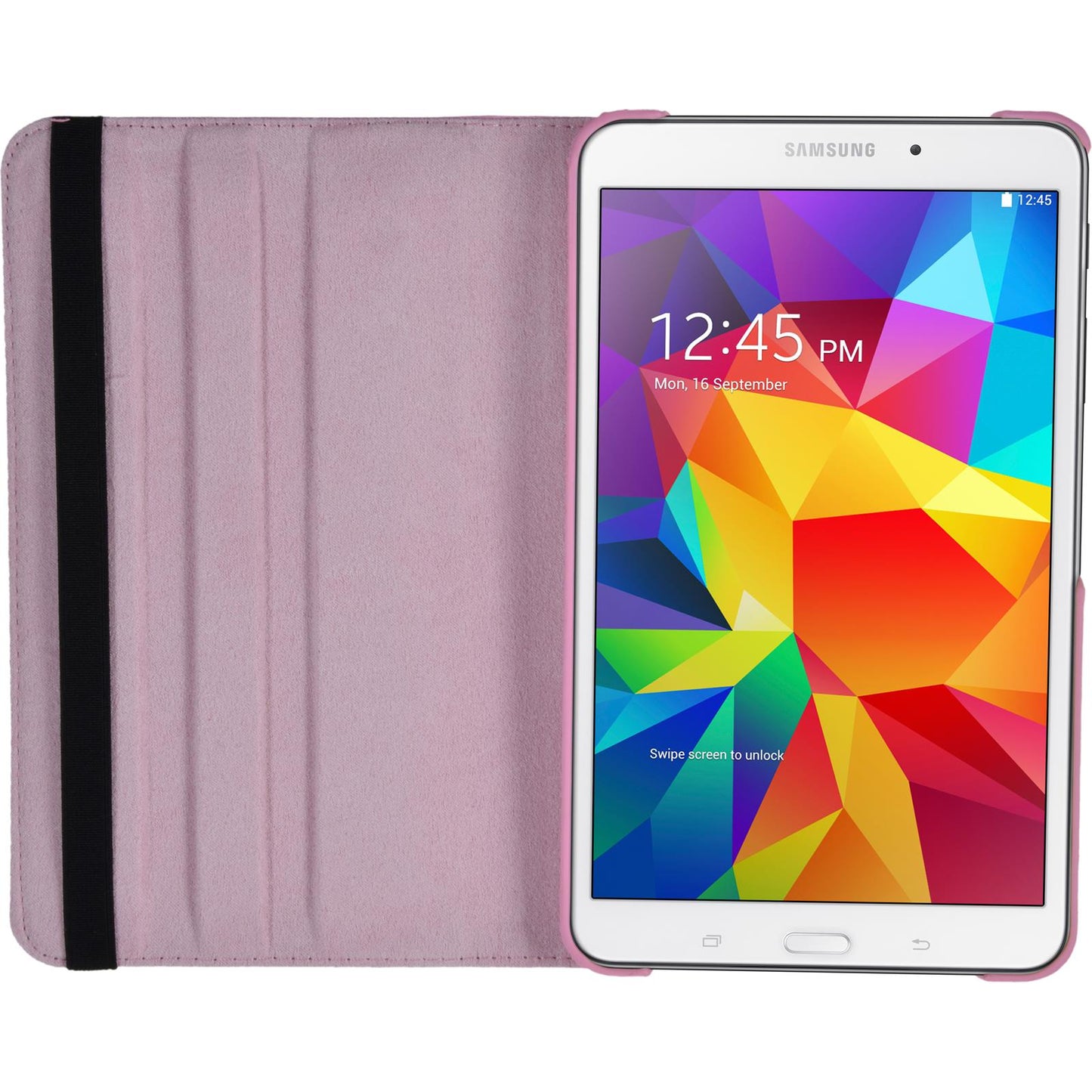 Kunst-Lederhülle für Samsung Galaxy Tab 4 8.0 360∞ rosa + 2