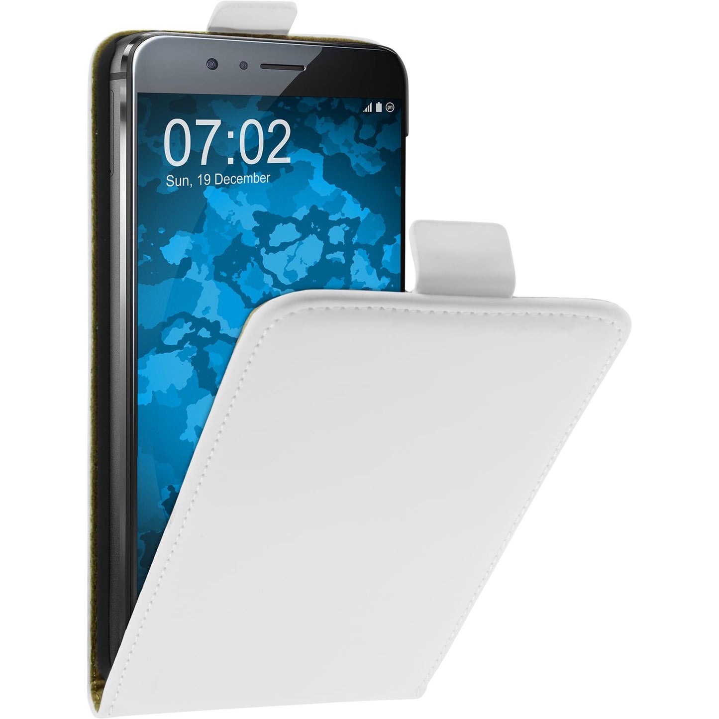 Kunst-Lederhülle für Huawei Honor 8 Flip-Case weifl + 2 Schut
