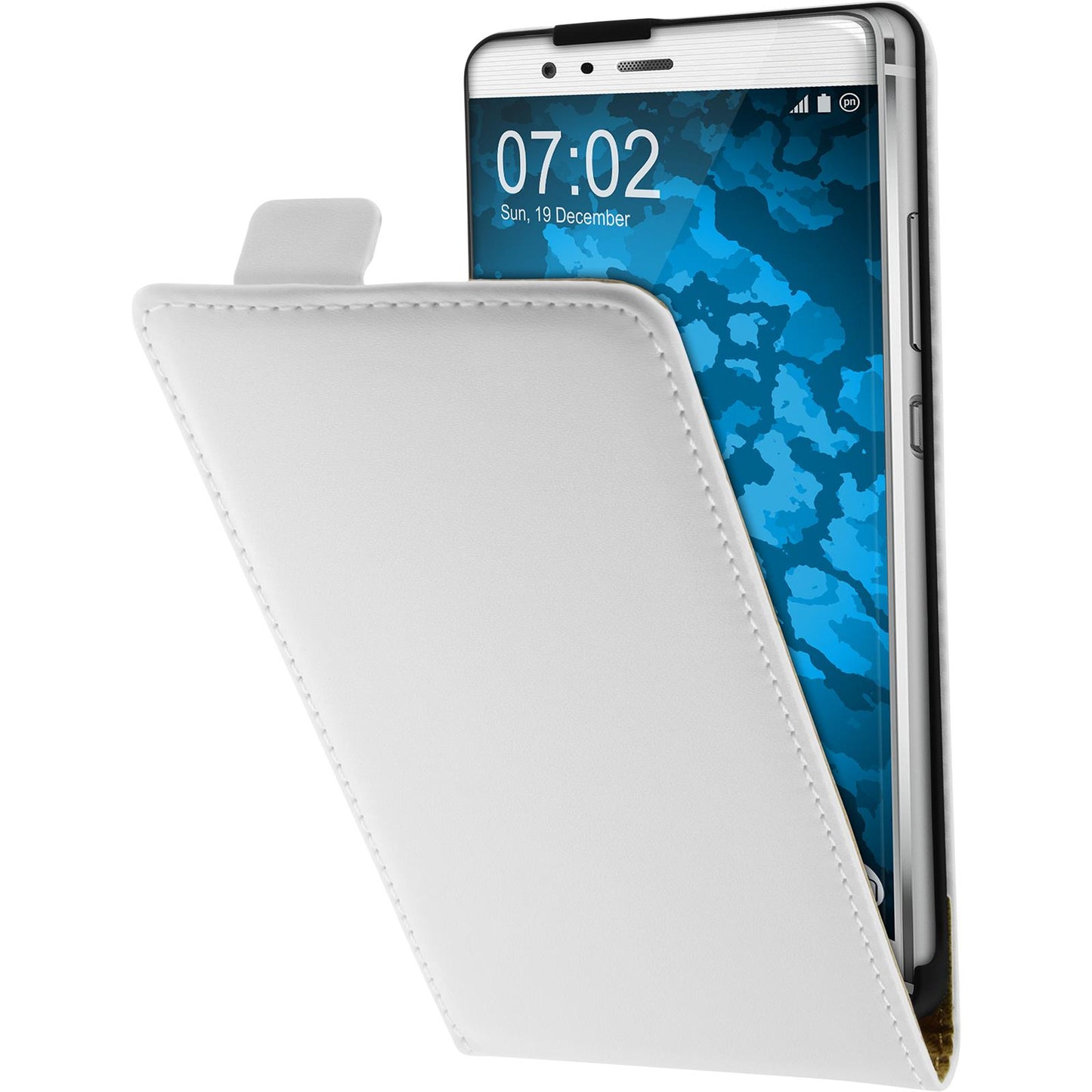 Kunst-Lederhülle für Huawei P9 Plus Flip-Case weifl + 2 Schut