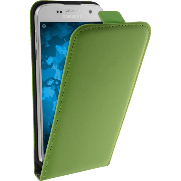 Kunst-Lederhülle für Samsung Galaxy S7 Flip-Case grün + 2 Sc