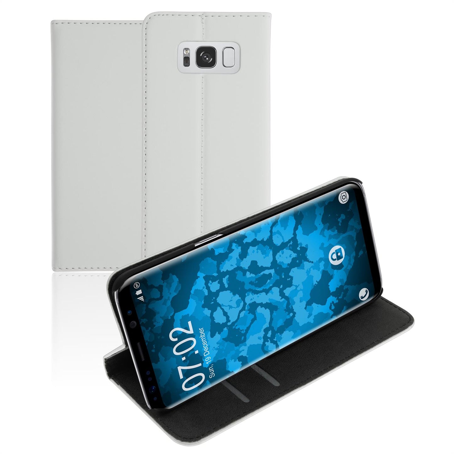 Kunst-Lederhülle für Samsung Galaxy S8 Book-Case weifl