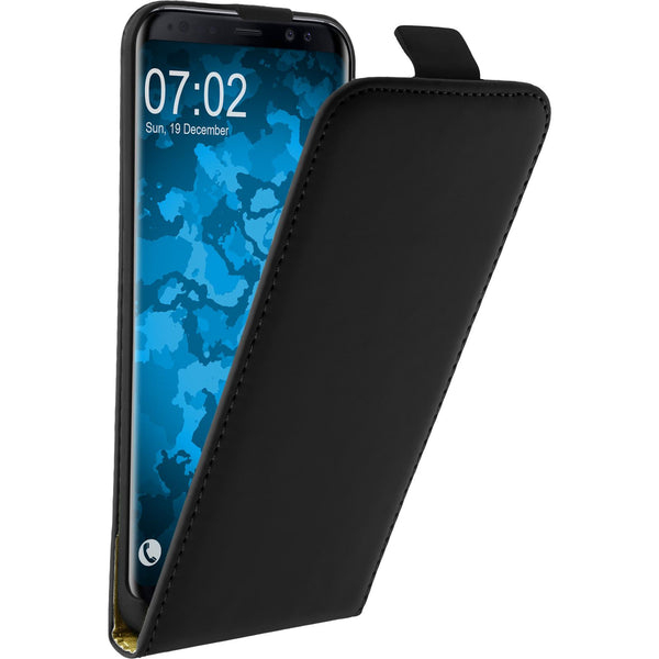 Kunst-Lederhülle für Samsung Galaxy S8 Flip-Case schwarz