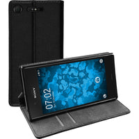 Kunst-Lederhülle für Sony Xperia XZ1 Book-Case schwarz Cover