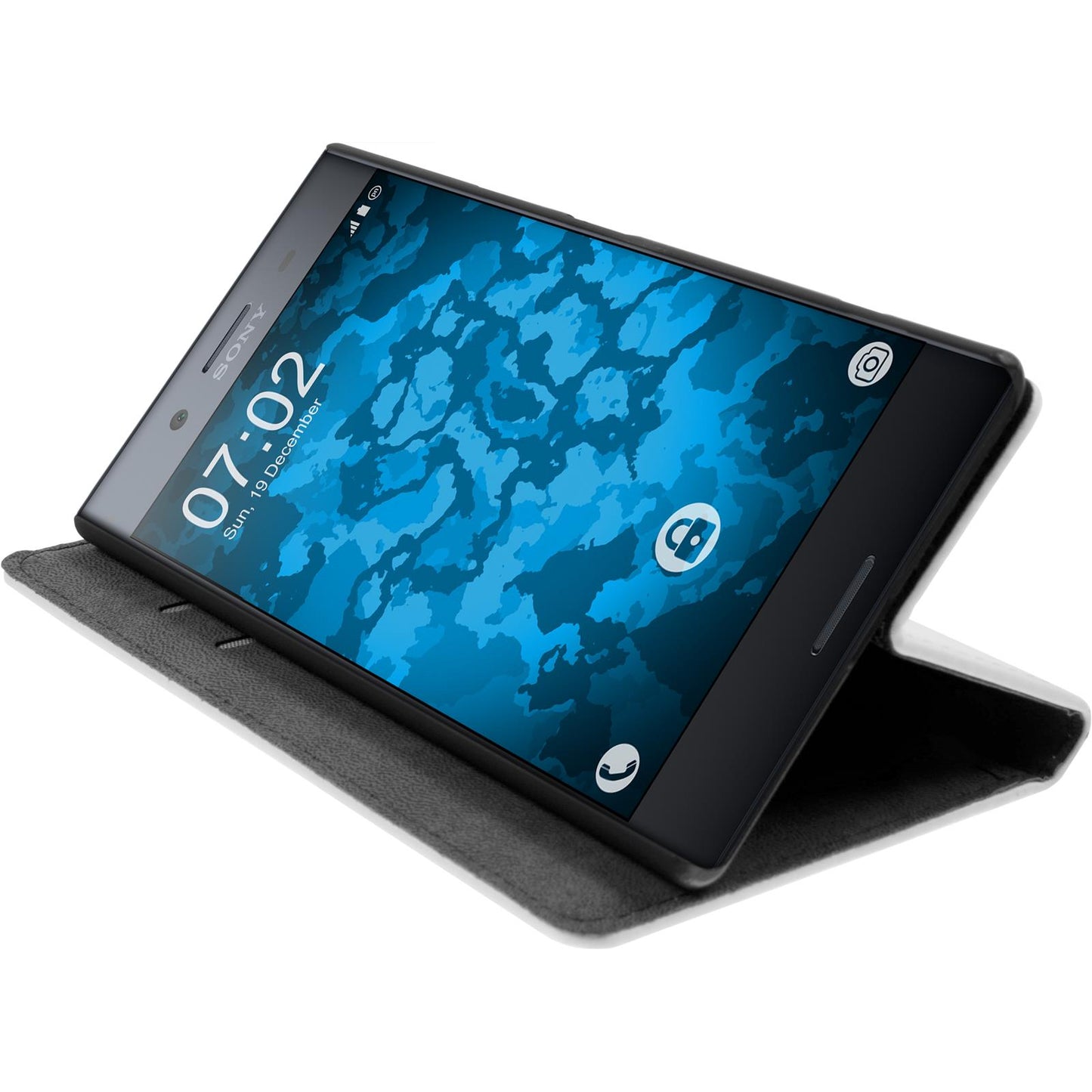 Kunst-Lederhülle für Sony Xperia XZ Premium Book-Case weifl +