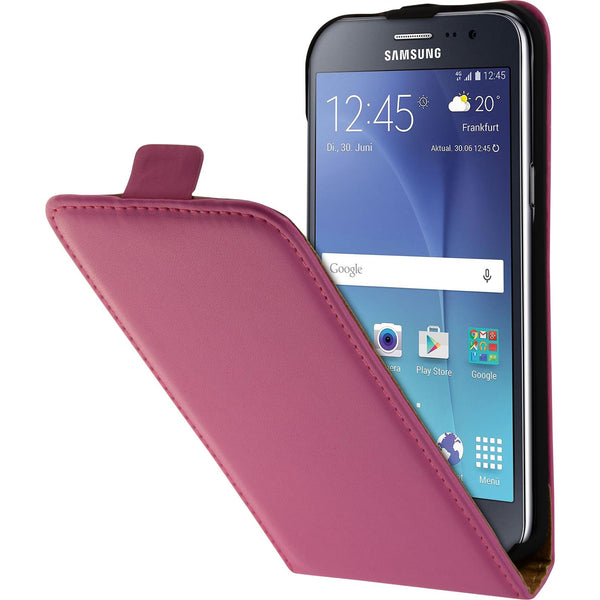 Kunst-Lederhülle für Samsung Galaxy J2 (2015) Flip-Case pink