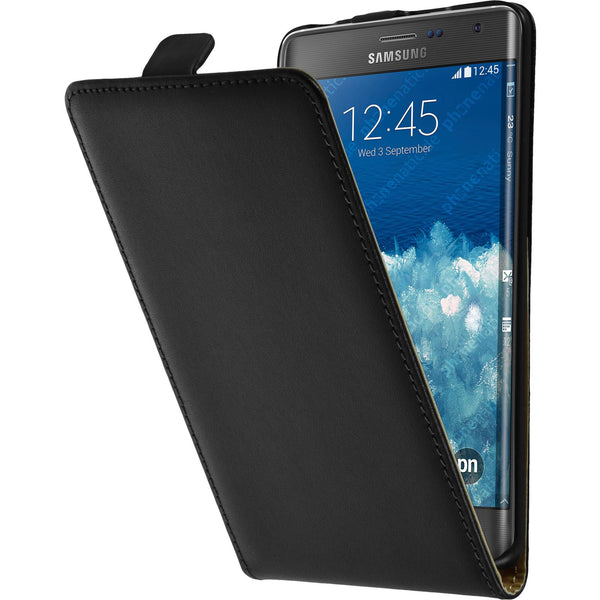 Kunst-Lederhülle für Samsung Galaxy Note Edge Flip-Case schw