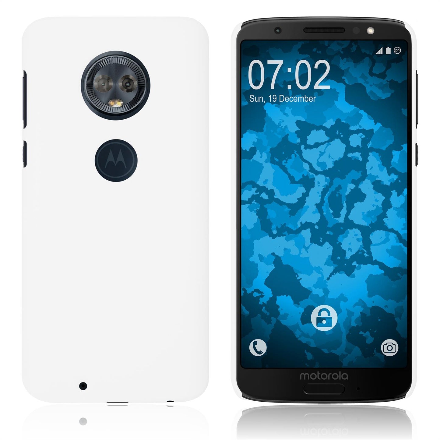 Hardcase für Lenovo Moto G6 gummiert weifl