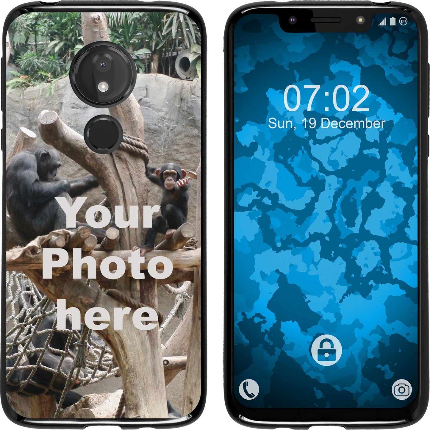 Moto G7 Play Personalisierte Handyhülle schwarz zum selbst