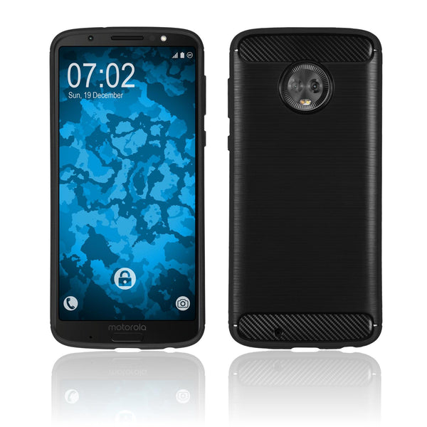 PhoneNatic Case kompatibel mit Lenovo Moto G6 Plus - schwarz Silikon Hülle Ultimate Cover