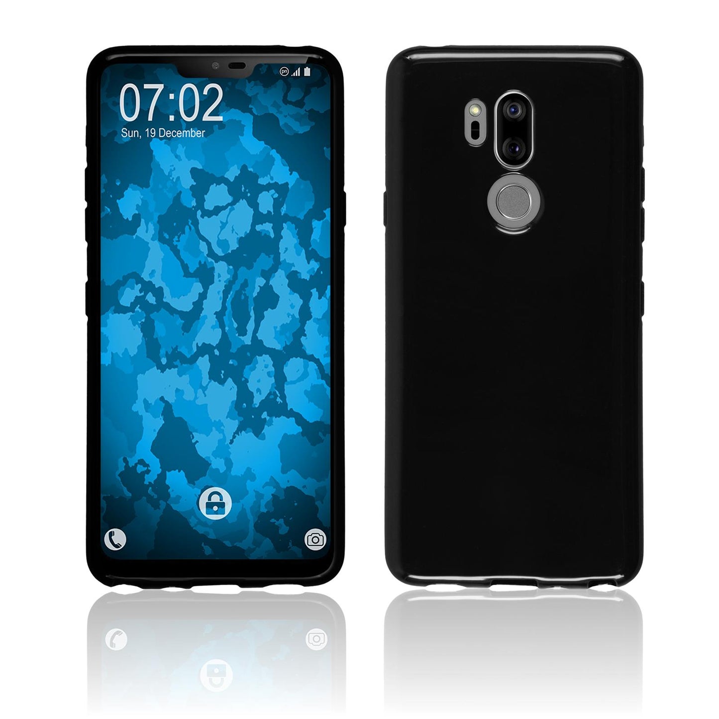 PhoneNatic Case kompatibel mit LG G7 ThinQ - schwarz Silikon Hülle Cover