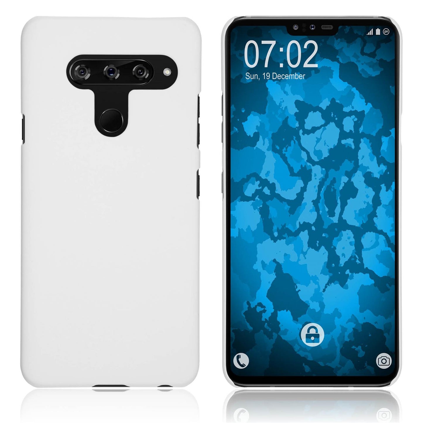 Hardcase für LG V40 ThinQ gummiert weifl